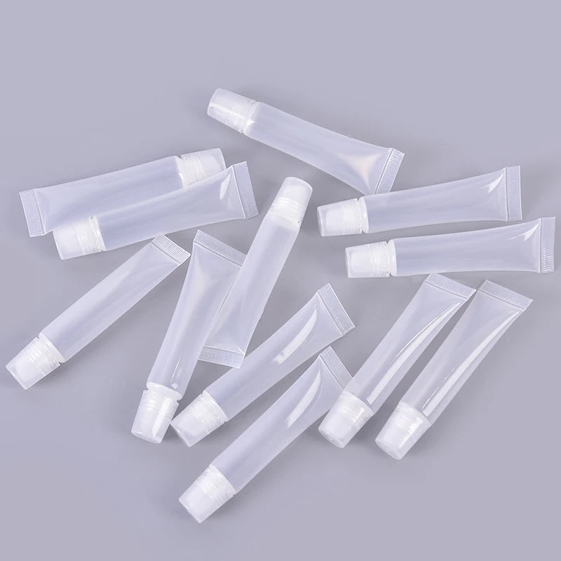 Empty Lipstick Tube Clear Squeeze Container Lip Balm Soft Makeup Gloss Qme
