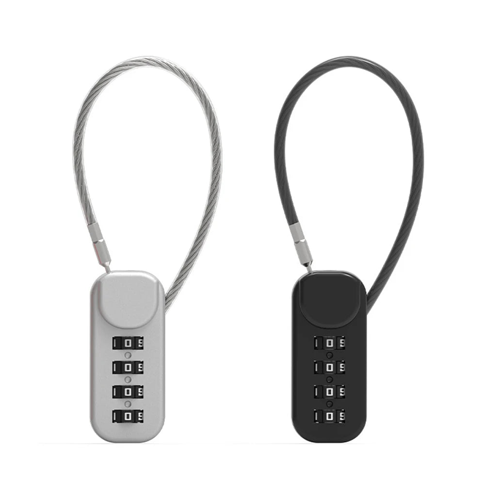 4 Digit Combination Code Number Lock With Spring Coil Wire Rope For Luggage Zipper Bag Backpack Suitcase Drawer Locks Qme
