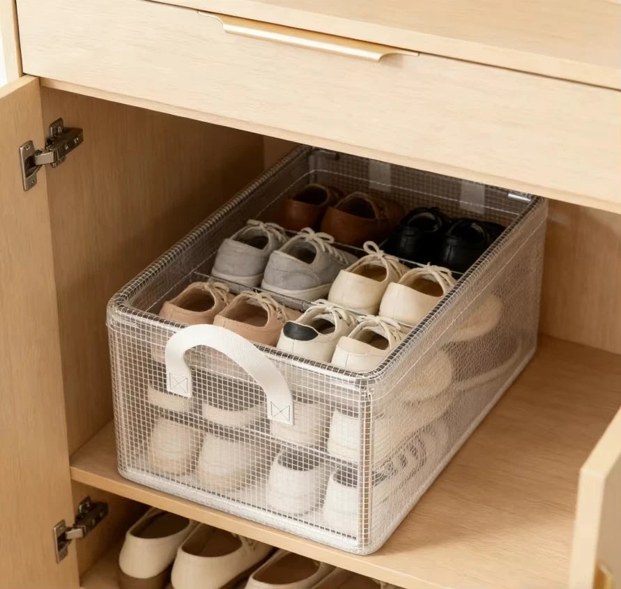 1 Pc Transparent PVC Solid Steel Frame Storage Box,waterproof,underwear Storage Basket,suitable for Home and Dormitory Use Qme