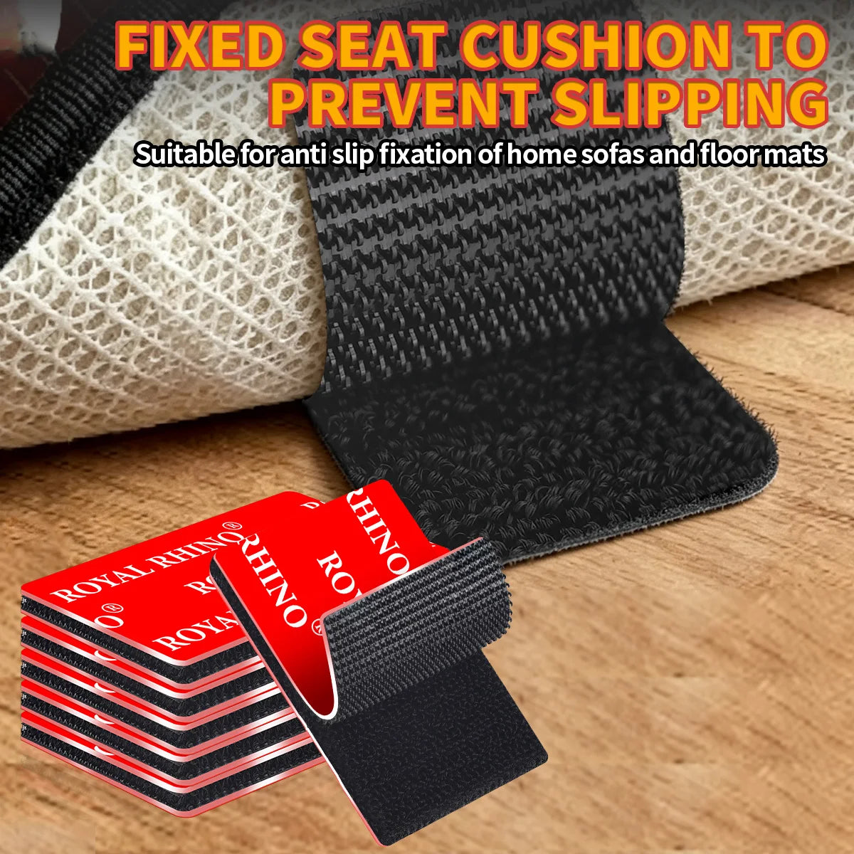 High-Adhesion Hook & Loop Pads Self-Adhesive Backing for DIY Floor Pads High Adhesion Heat-Resistant Hook and Loop Fasteners Qme