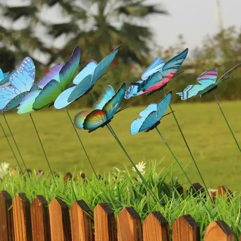 Colorful Butterflies Garden Stake Yard Planter Butterfly Stakes Qme