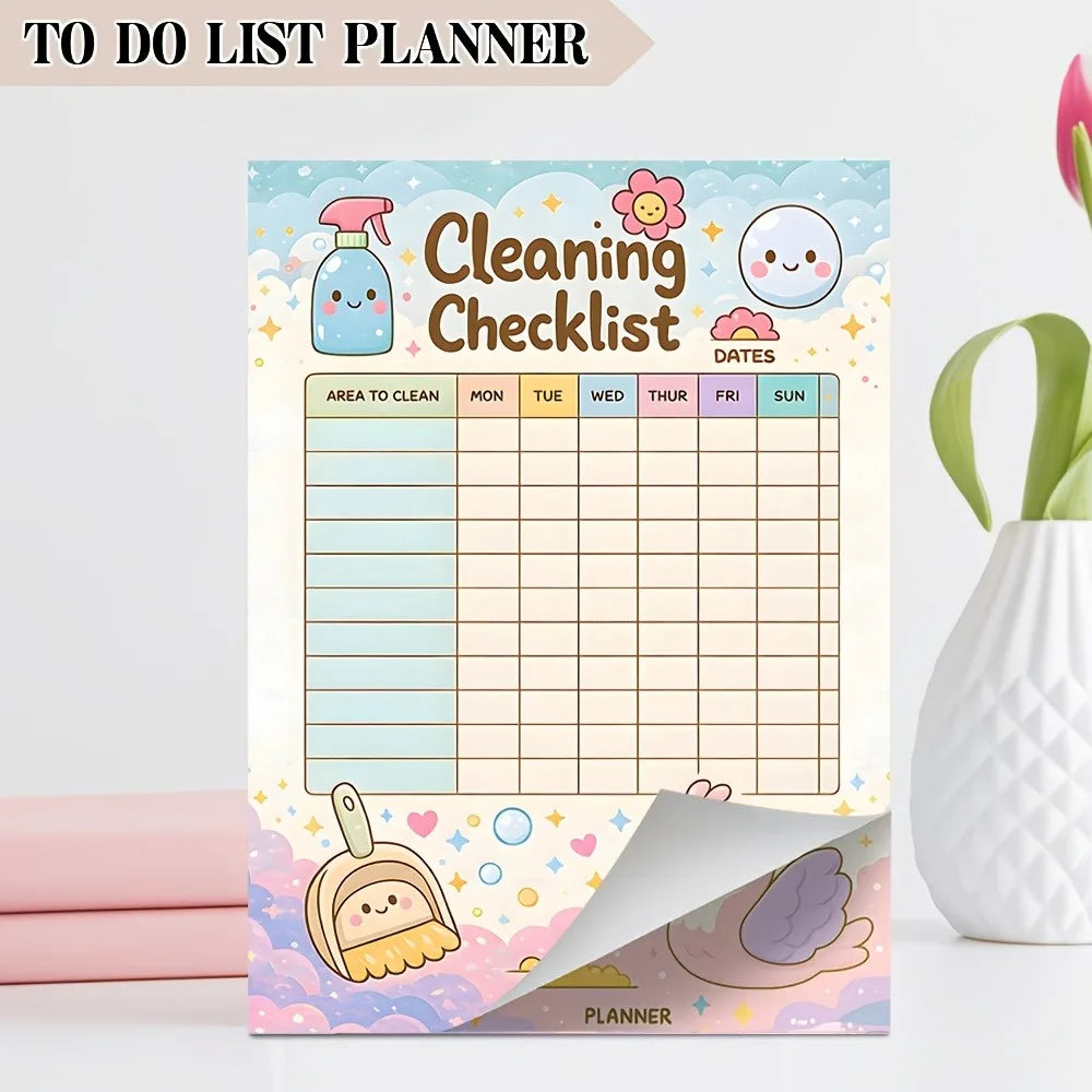 Aesthetic Daily Planner Hand Account Undated Office Notebook Personal Qme