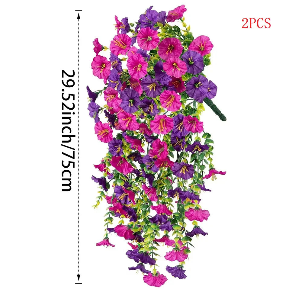 1PC Outdoor Courtyard Artificial Flowers, Eucalyptus Morning Glories, Silk Flowers, Home Wedding Decorations Qme 2pcs