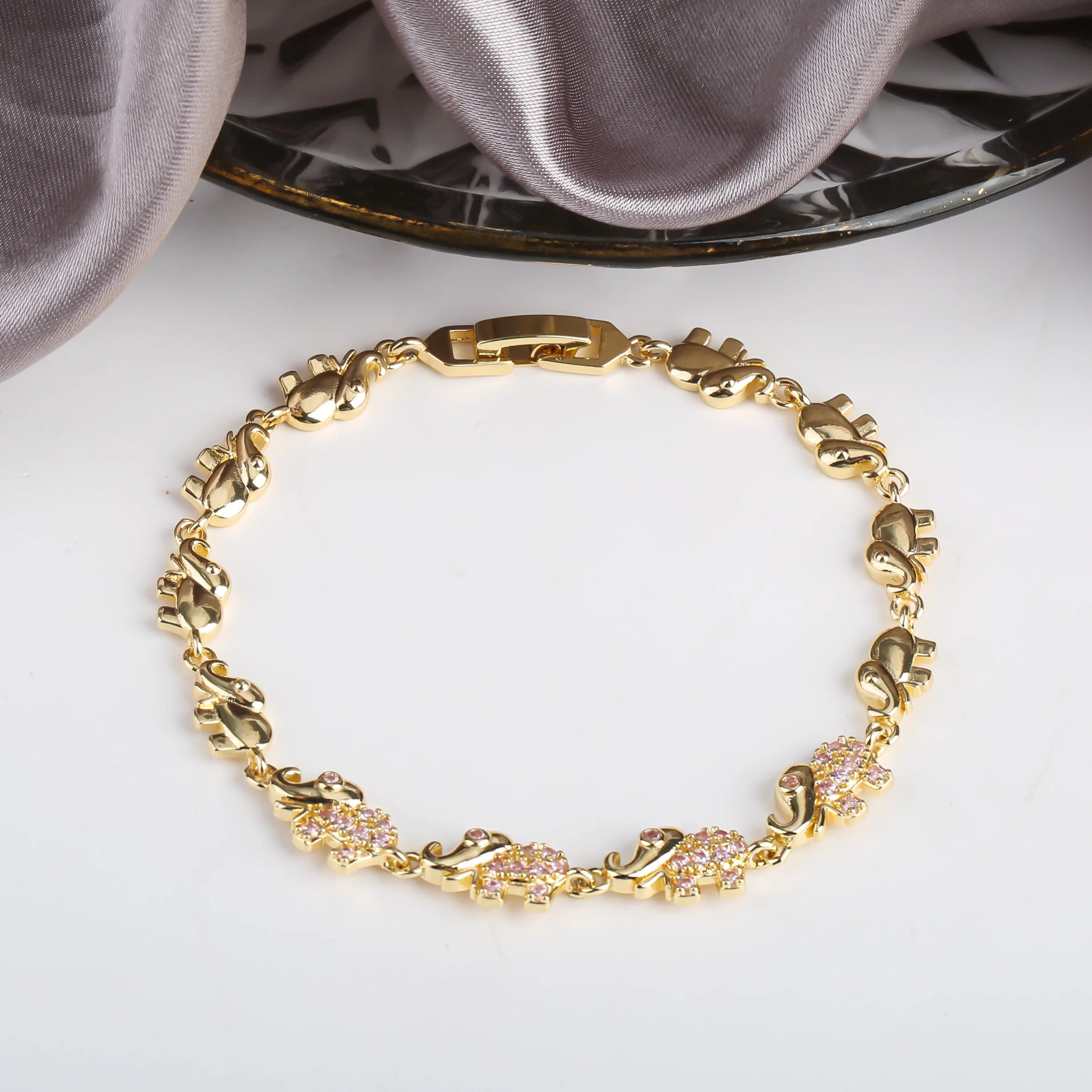 Personalized Animal Elephant Bracelet Copper Inlaid Zirconia Adjustable Bracelet For Woman Party Birthday Gift For Daily Wear Qme 2