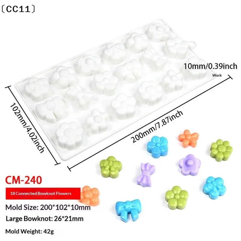 18 Cell Cylindrical Concave Mousse Cake Mold Silicone Chocolate Qme
