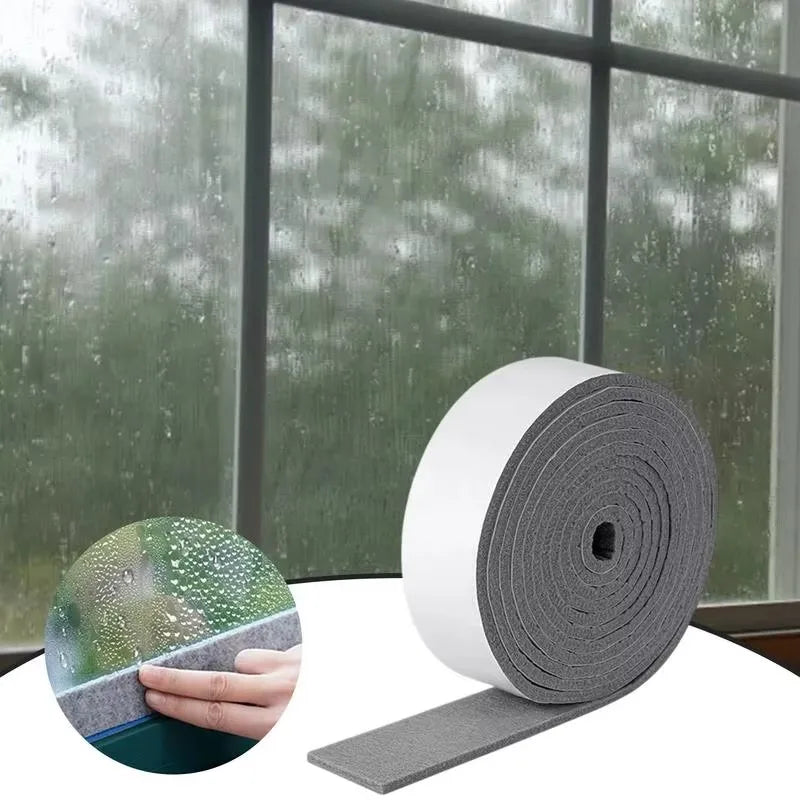 1 roll Window Anti-condensation Strips Glass Water Absorb Sticker Window Condensation Absorbent Strips Moisture Absorbers Qme