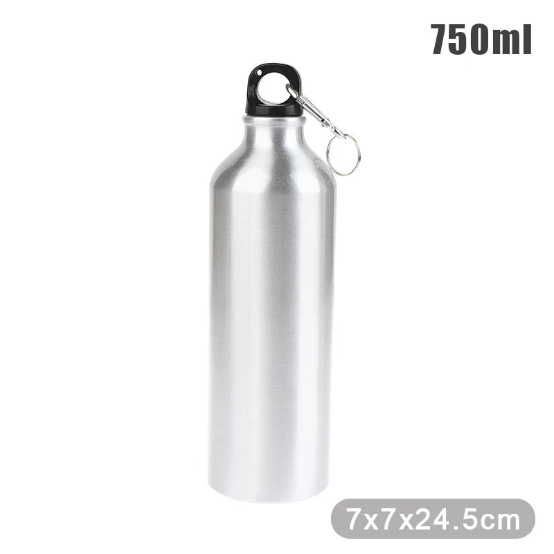 1Pc Aluminum Outdoor Bike Sports Water Bottle Drinking Kettle Drinking Cup Leakproof Water Jug For Travel Running Camping Qme 750ml Silver
