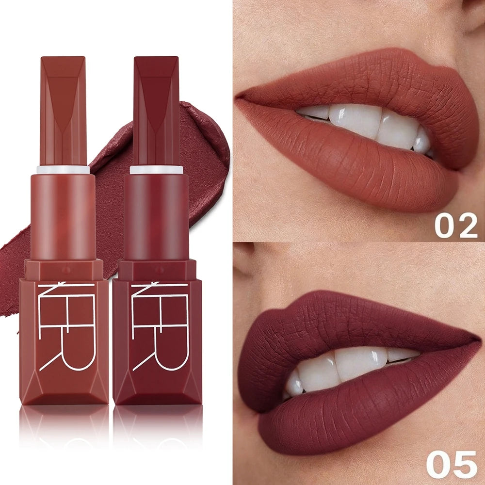 Velvet Lipstick Duo Creamy Smooth Application Pigment Long Lasting Qme 02 05 8g Full Size