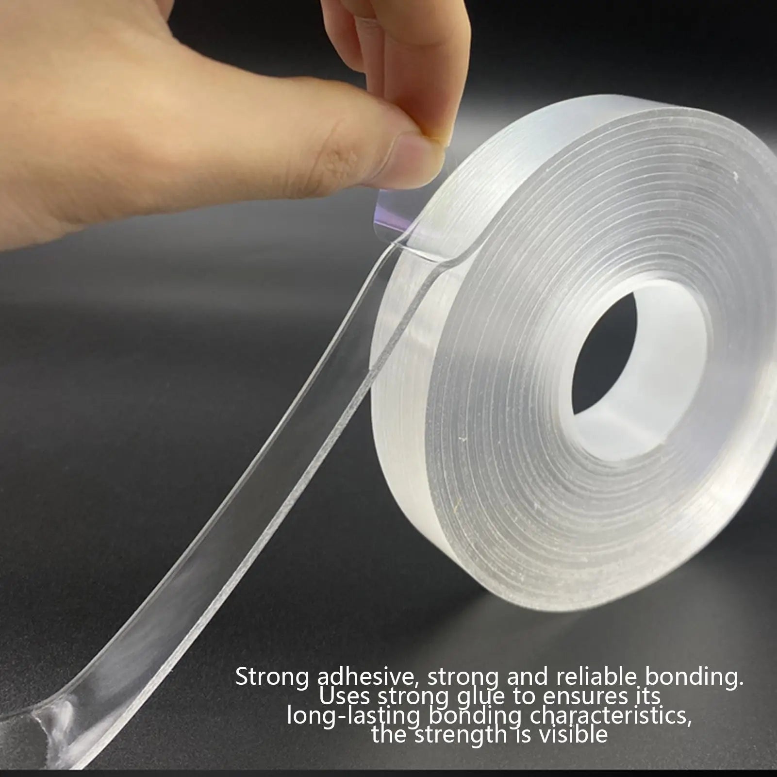 Double Sided Tape Heavy Duty Clear Nano Waterproof Removable Strong Adhesive Mounting Tape Wall Adhesive for Posters Pictures Qme