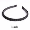 Vintage Braided Wig Headband Women Girls Fashion Hair Band Turban Qme black