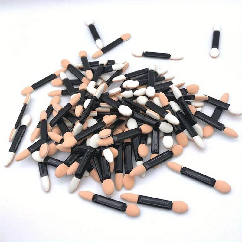 50 100 Disposable Eye Shadow Brush Makeup Dual Sided Sponge Nylon Qme