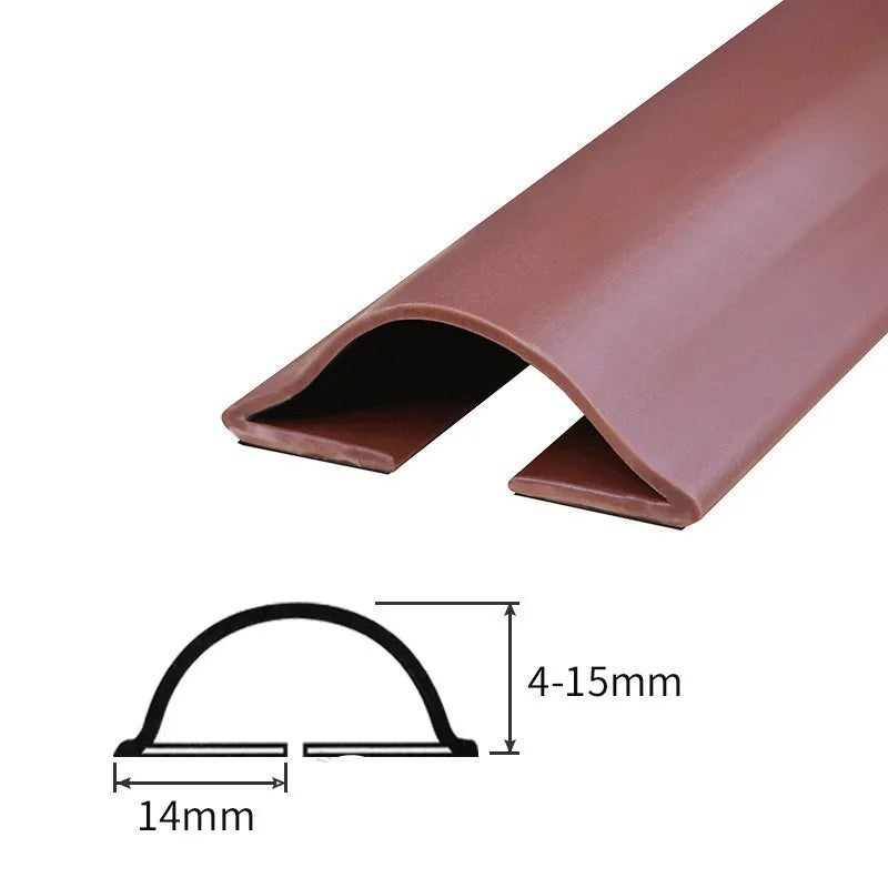 1Pcs Silicone Door Sealing Strip Self-adhesive Under Door gap Protector Wind Prevention Noise Reduction Household Accessories Qme Brown