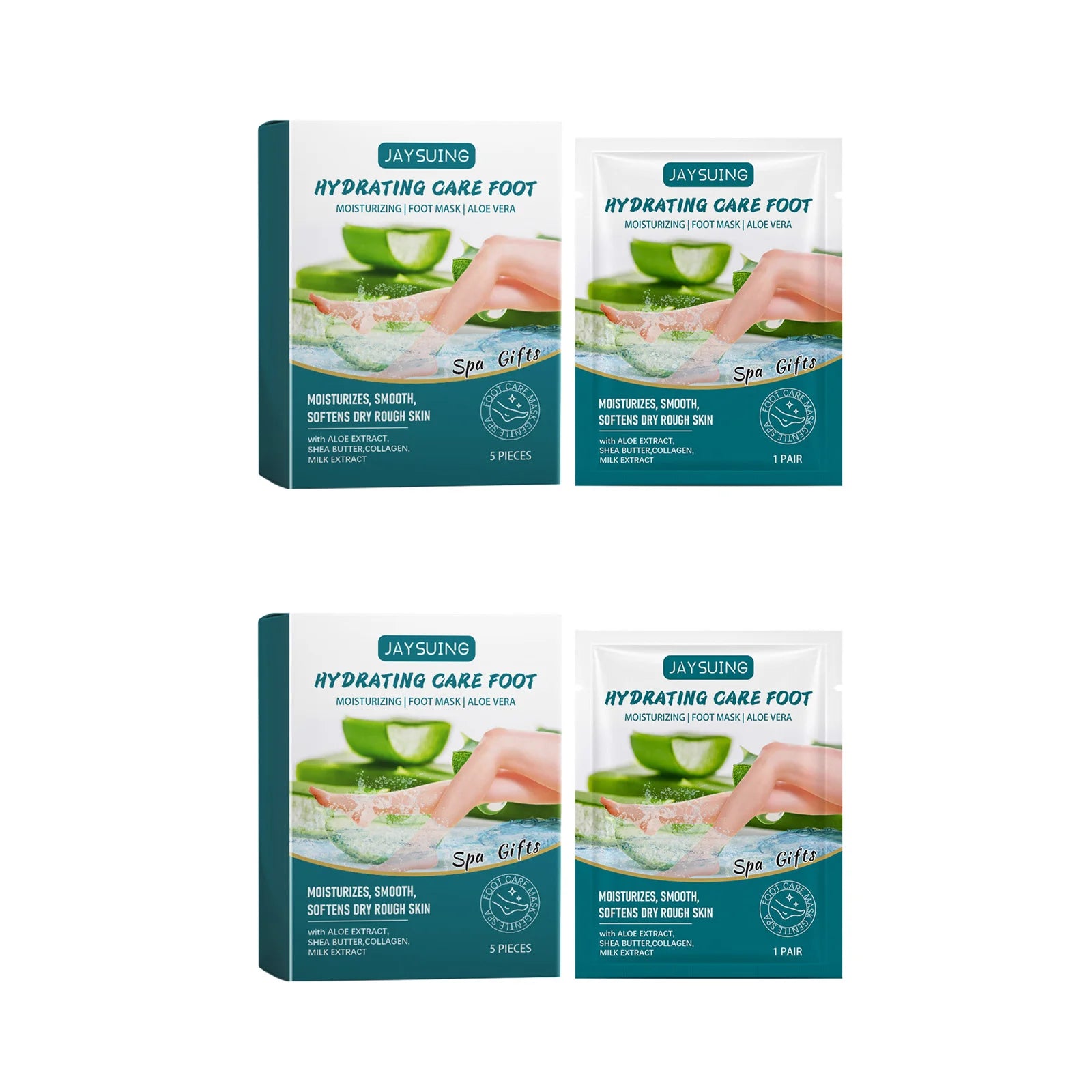 Aloe Vera Exfoliating Foot Mask Remove Dead Skin Moisturizing Softening Hydration Repair Calluses Smooth Rough Feet Foot Mask Qme 10pcs