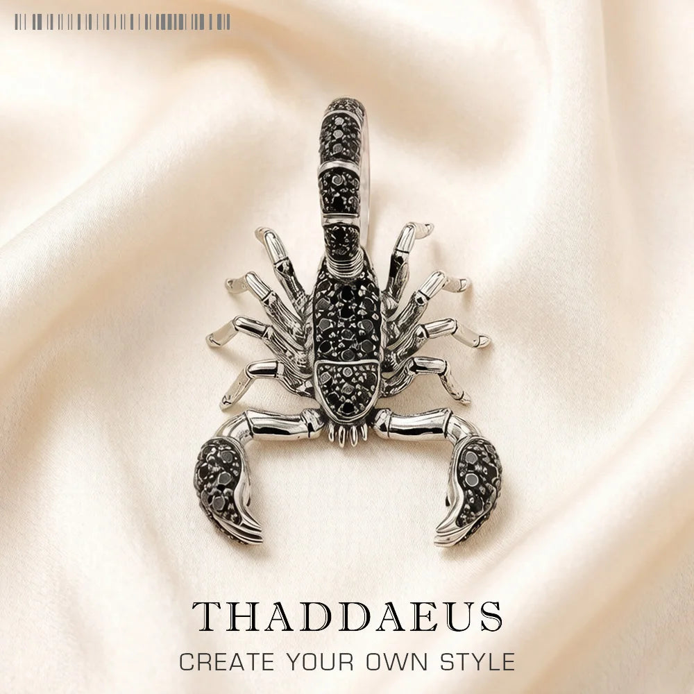 Pendant Scorpion Black,Brand New Fashion Jewelry Europe 925 Sterling Silver Accessories Gift For Woman Rebel Men Qme 1