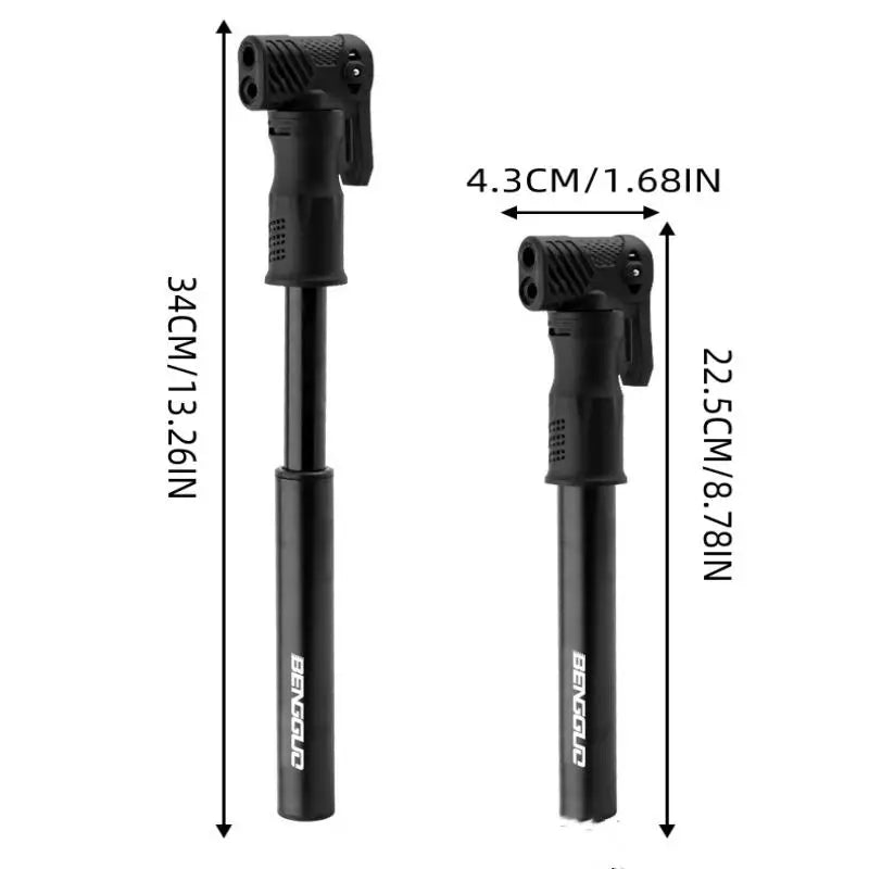 Bicycle Pump Mini Portable Hand Tire Tube Inflator Aluminum Alloy Qme