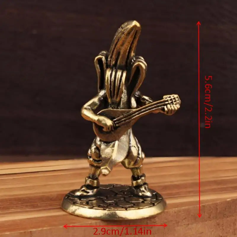 Man Statues Home Office Collectible Decor Brass Anime Banana Guitar Qme