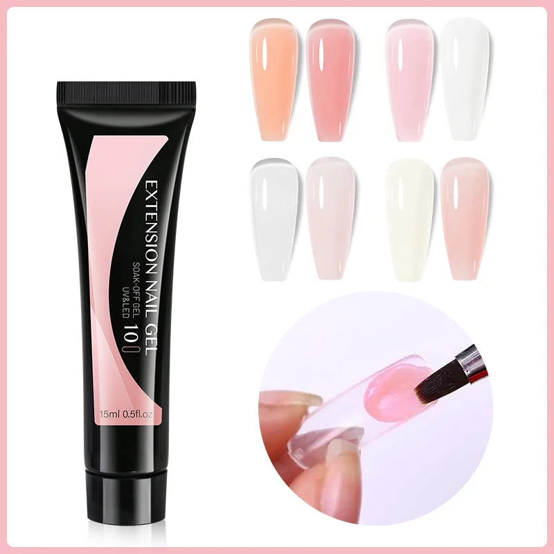 Arte Clavo Pink Jelly Milky White Quick Extension Gel Builder Nails Qme