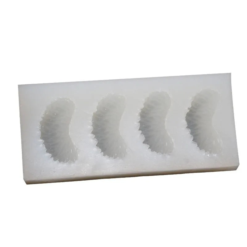 4 Hole Orange Silicone Mold DIY Fruit Cake Mould Aromatherapy Candle Qme Transparent
