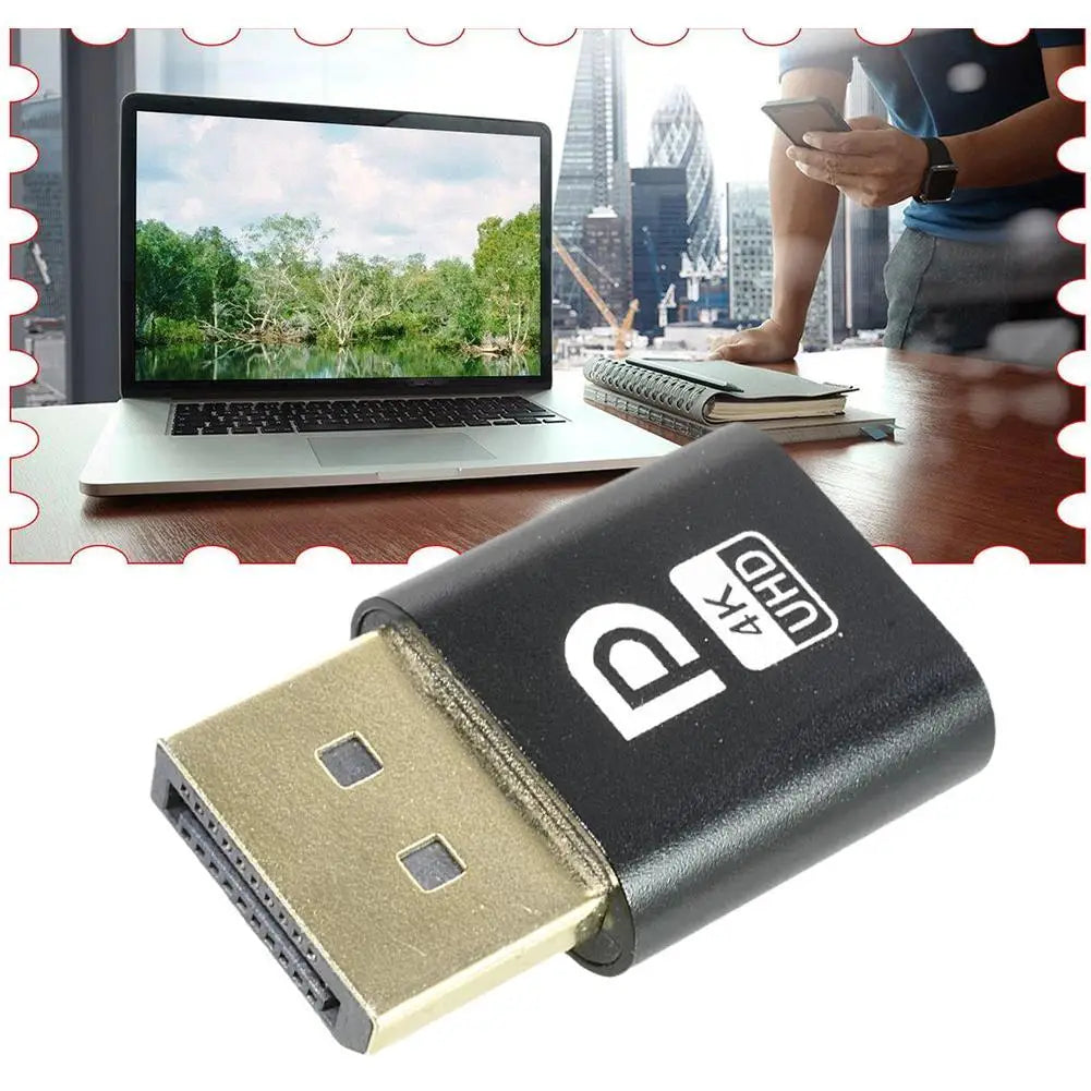 4K Displayport Dummy Plug - DP Virtual Display Adapter - EDID Headless Emulator - Ghost Plug for PC - Desktop Accessories Qme
