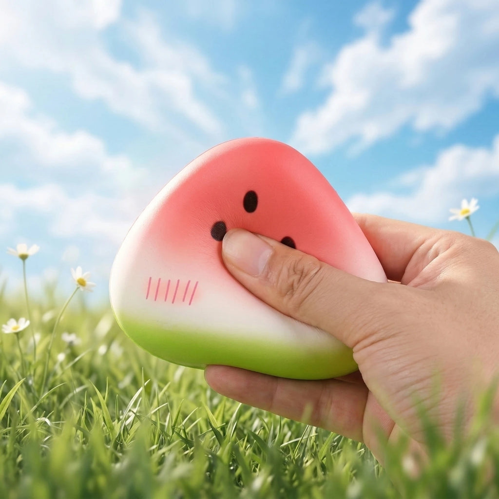 Realistic Watermelon Fun Toy Slow Rising Soft Fidget Toy for Anxiety Relief and Sensory Play Fun Holiday Party DIY Decor Qme
