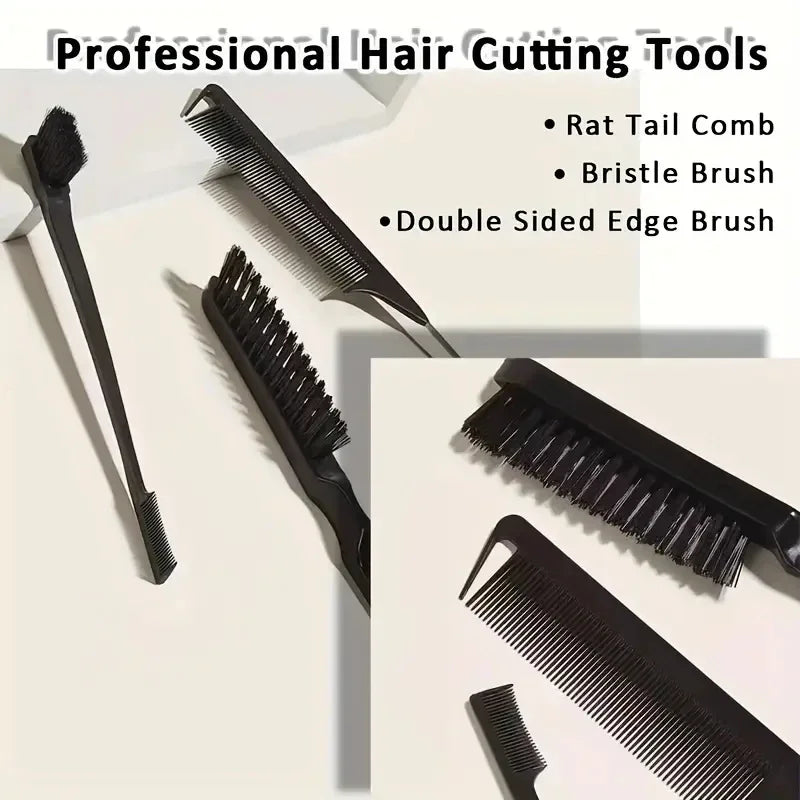 Boar Bristle Slick Back Hair Brush for Sleek Ponytail Bun & Smoothing Baby Hairs, Flyaways, Edge Control - Backcombing & Teasing Qme