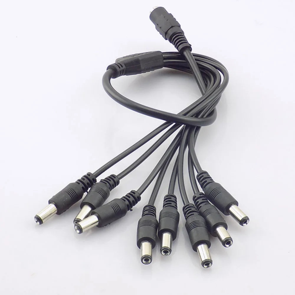 5pcs 12V DC Power Supply 1 Female to 4 Male way Splitter Plug extension Cable cord connector 5.5*2.1mm for Led strip light Qme