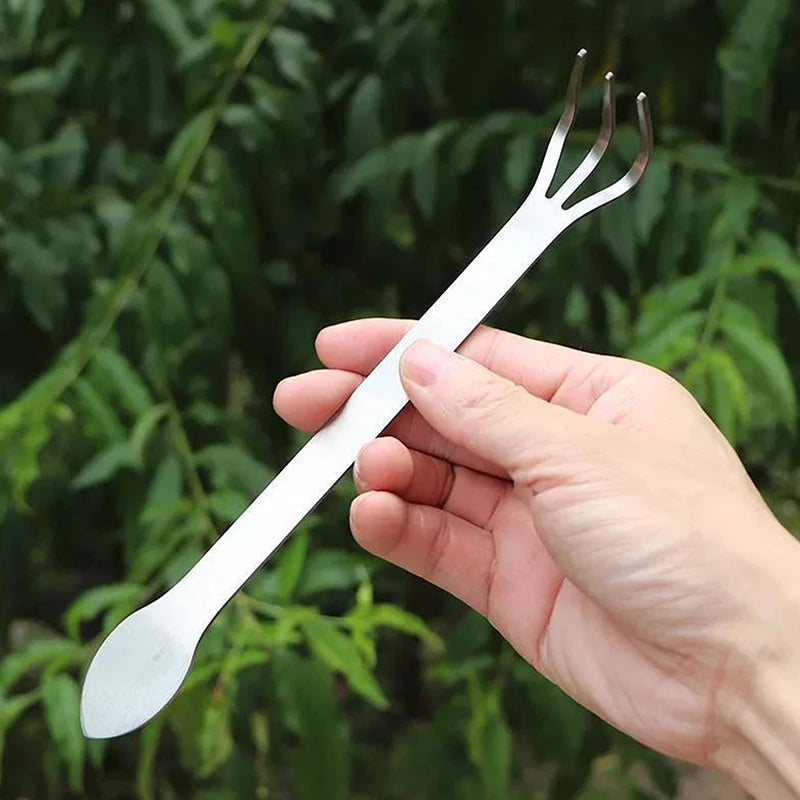 Handheld Rustproof Rake Home Gardening Tool Stainless Steel Root Qme