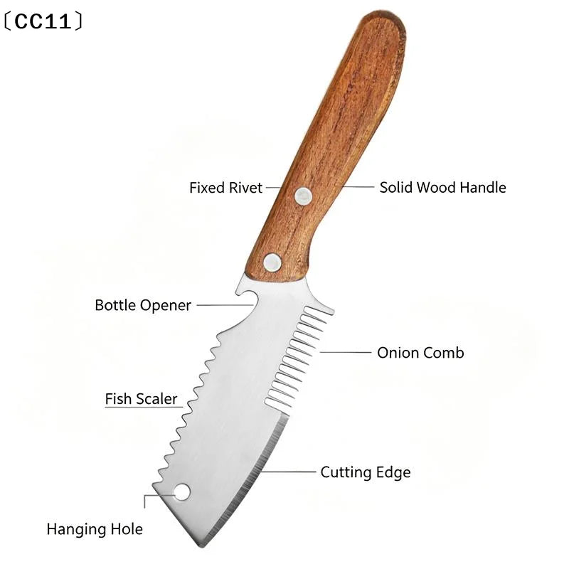 Stainless Steel Knife Head Cutting Scallions Strips Scaling Fish Qme