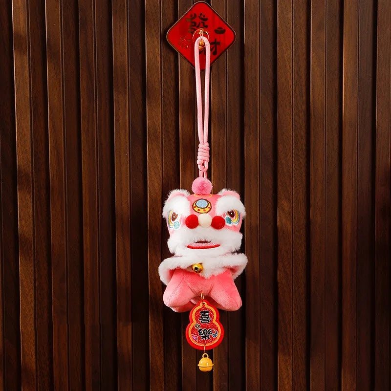 Cartoon Lion Dance Keychain Awakened Lion Chinese Style Lion Dance Pendant Doll Year Of Horse Chinese New Year Gift Qme style 2