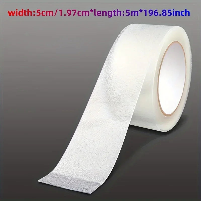 196.85inch Clear Anti-Slip Tape - Waterproof, Soft PEVA Grip for Enhanced Safety on Stairs, Boats, & Showers - Invisible Qme