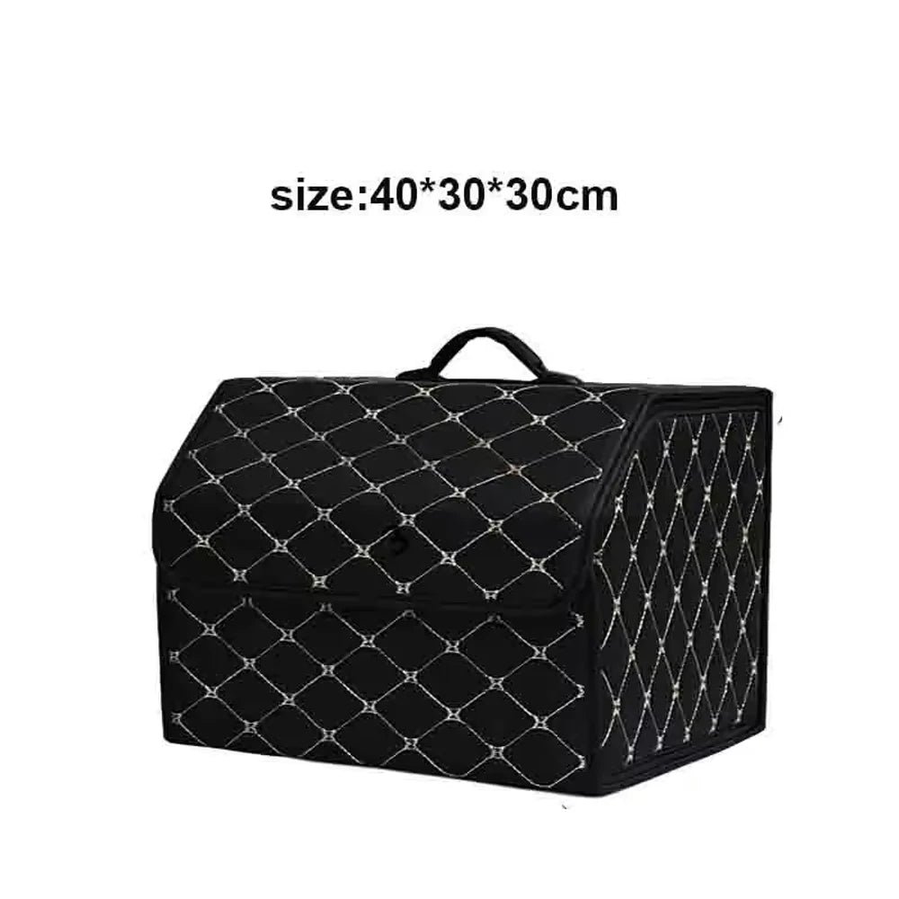 Foldable Car Trunk Storage Box Collapsible Vehicle Rear Organizer for Cargo Space Saving Decorative Trunk Accessory Qme Gold M