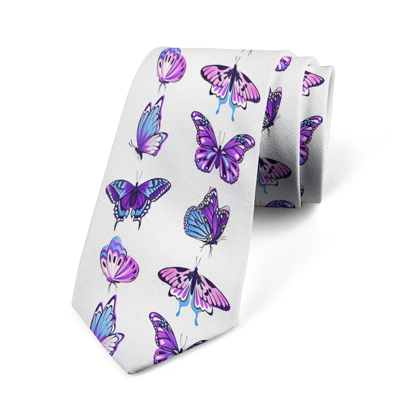 Romantic Butterfly Printed Tie Fashion Casual 3D Men's Unique Qme style2