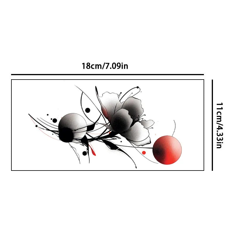 Realistic Lotus and Sunflower Tattoo for Hips and Legs, Sexy Collarbone, Waterproof and Sweatproof Temporary Tattoo Sticker Qme CC-239