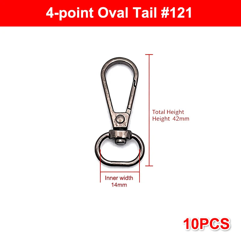 10Pcs Zinc Alloy Swivel Snap Hooks: Heavy Duty Rust-Proof DIY Connectors for Bag Making, Keychains, Lanyards & Crafting Needs Qme 3 Black