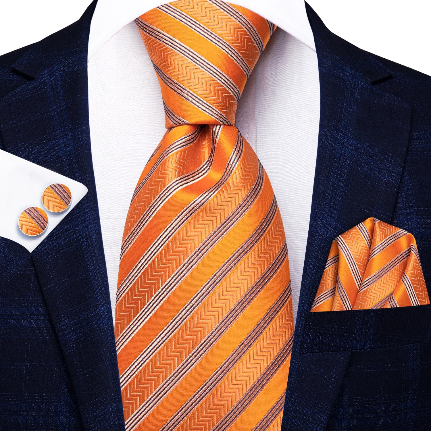 Hi-tie Designer Tie Men Orange Grey Paisley 2023 Fashion Silk Wedding