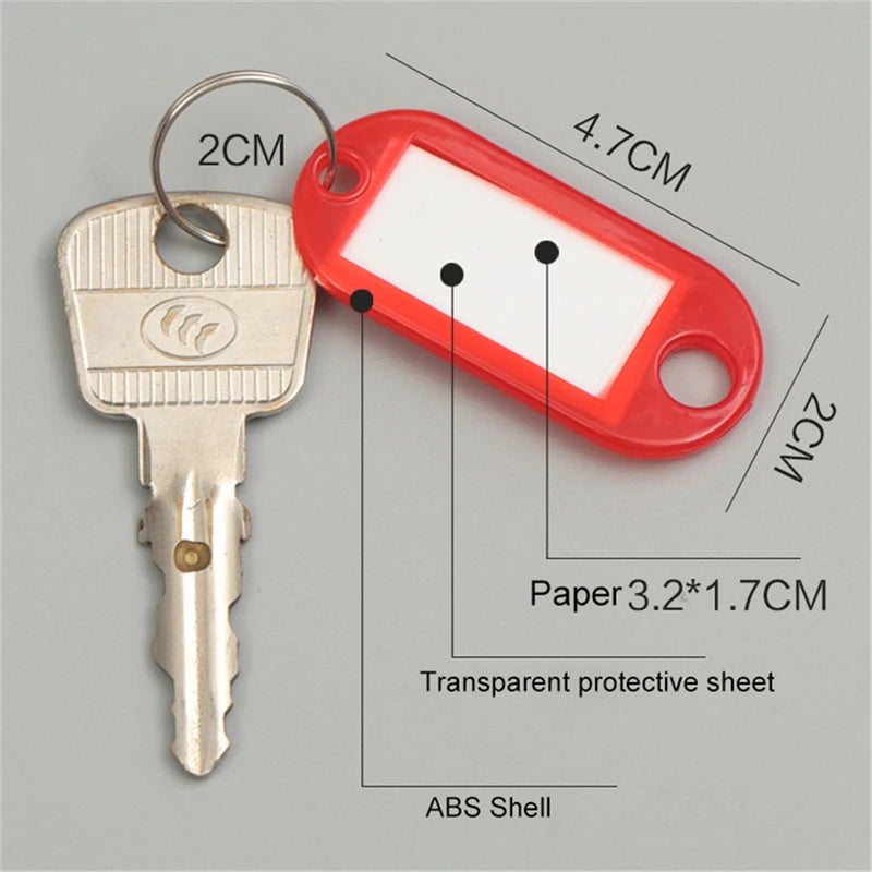 50pcs Colorful Plastic Tags Hotel Number Classification Card Key Tags Label Name Baggage Tag ID Name Tags With Split Ring Qme