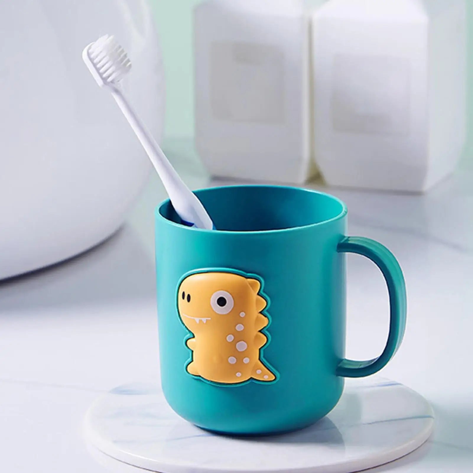 Cup Toothbrush Dinosaur Rinse Water Mugs Portable Drinking Children Qme
