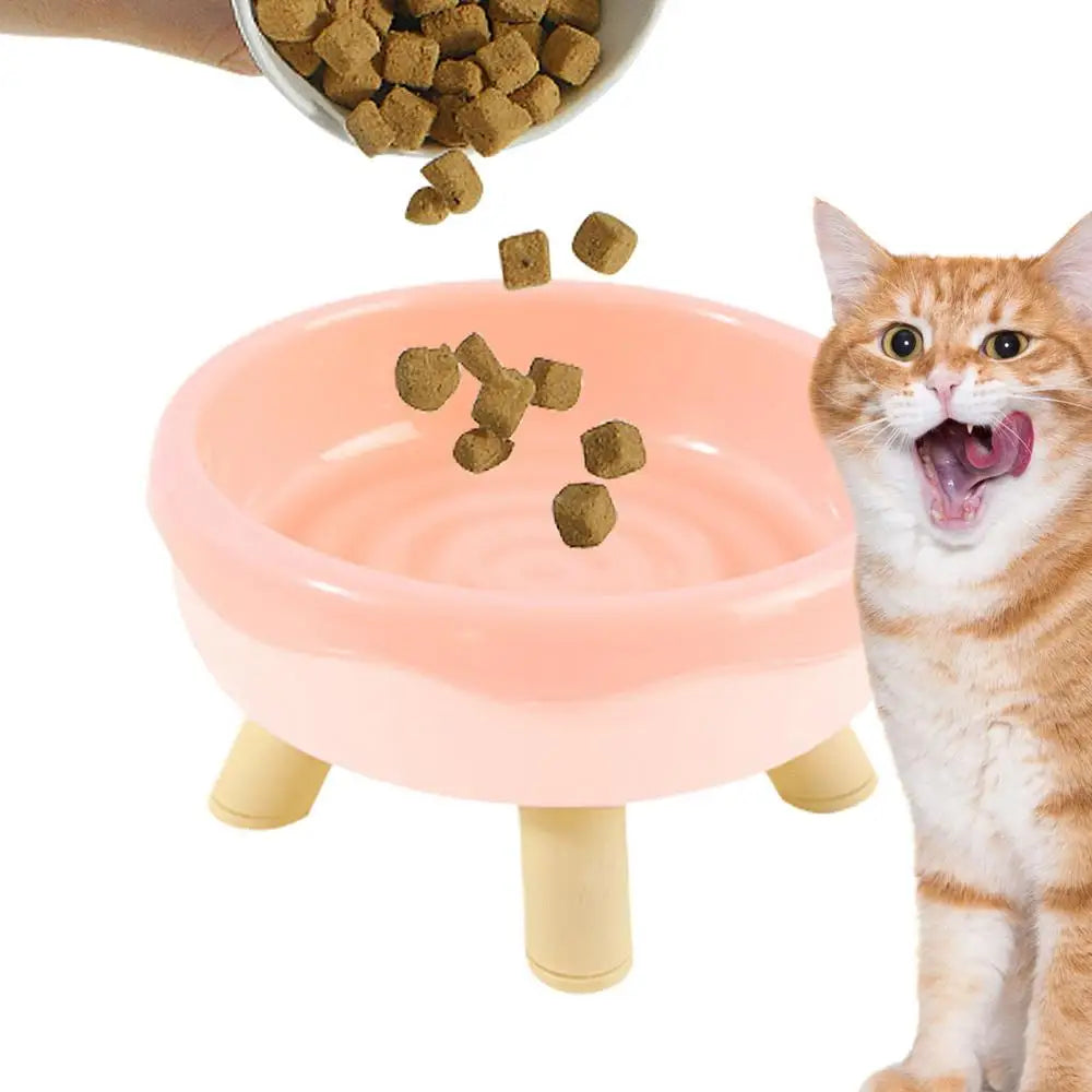 Tilted Elevated Bowl Donut Design Cat Bowls Food Water L Stress Qme Pink China Mainland