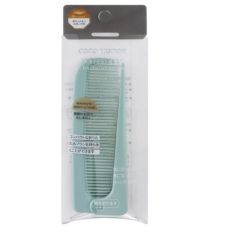 Travel-sized Folding Comb Pocket Hair Styling Pointed End Easy Carry Qme Light green