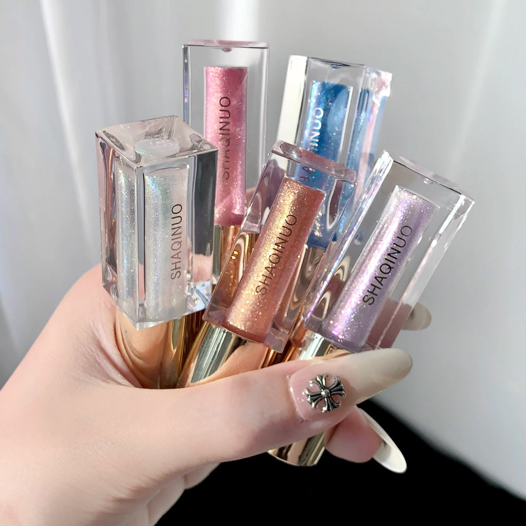 SHAQINUO Glittering Mirror Lip Glaze Watery Shimmering Light Gloss Qme