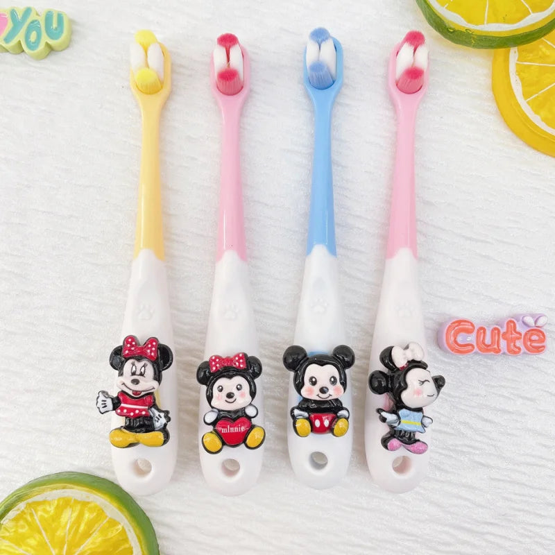 Mickey Minnie Soft-bristle Toothbrushes Gentle Gums Teeth Students Qme