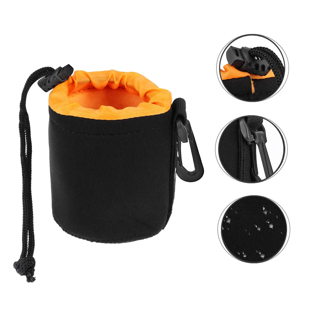 Camera Lens Case Water Resistant Lens Pouch for Digital SLR Camera Lens Bag Drawstring Protector Case Qme