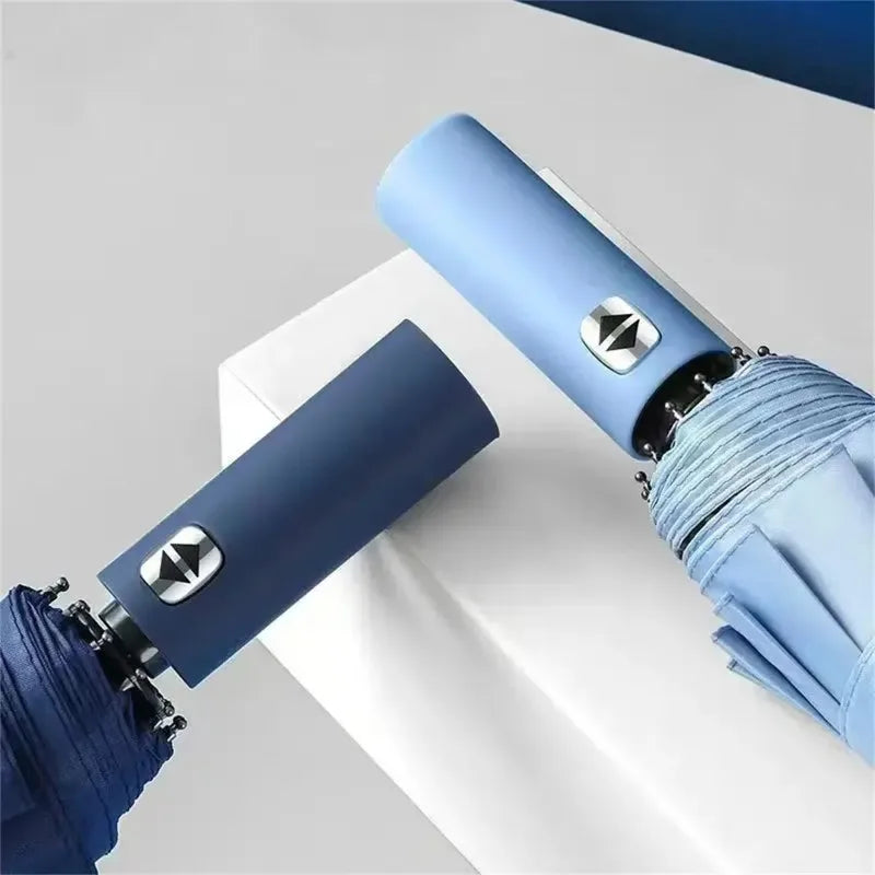 Semi Automatic 3-Fold Umbrella Durable 12-Bone Frame UV-Resistant Qme