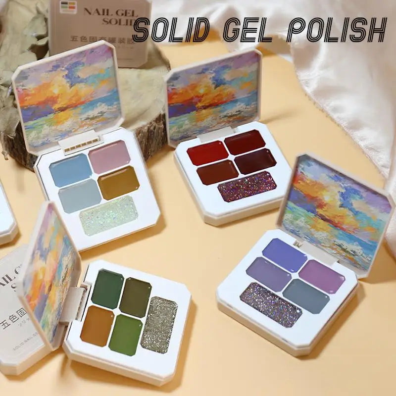 Solid Nail Polish Glue 5 12 16 Colors Manicure Semi Permanent Varnish Qme