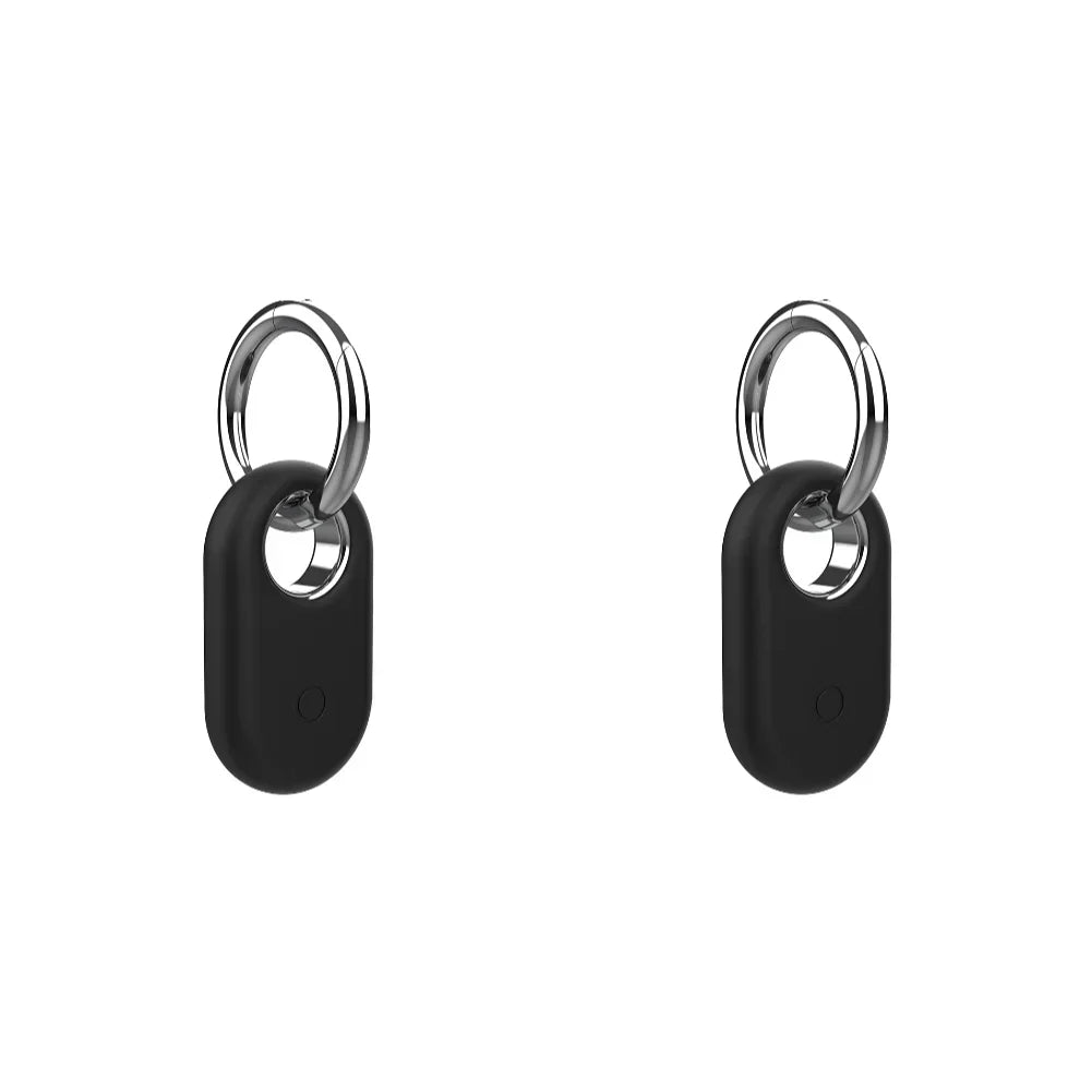 For Samsung Galaxy SmartTag 2 Locator Tracker Case Keychain Anti-Scratch Protective Skin Cover For Smart Tag Tracker Holder Qme 2PCS Black