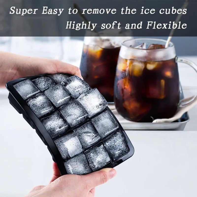 8/15 Grids Silicone Ice Cube Tray Square Ice Cube Mold Reusable Ice Cube Mold for Whiskey Cocktail Juice Drinking Qme