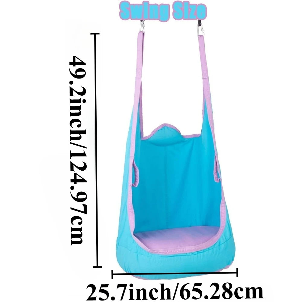 Kids Pod Swing Seat Cotton Child Hammock Swing Chair Sensory Swing for Indoor Outdoor for Children with Autism ADHD Asperger Qme
