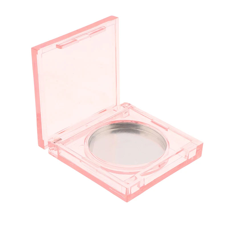 Square Perfume Cream Box Clear Plastic Container Aluminum Plate Qme Pink transparent