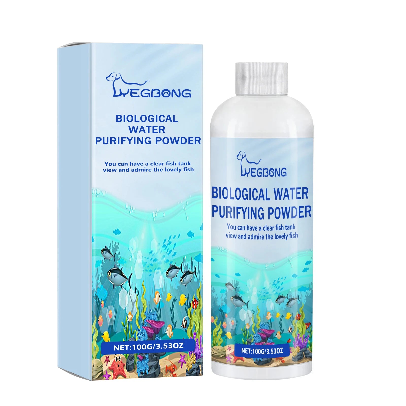 Fish Tank Water Purifier Powder Quickly Purify Water Quality Remove Algae Preventing Fish Diseases Instant Algae Removal Powder Qme 100ml Boxed