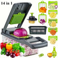 Multifunctional Vegetable Chopper Handle Food Grate Food Chopper Vegetable Slicer Dicer Cut Kitchen Items Onion Chopper ﻿ Qme 14in1